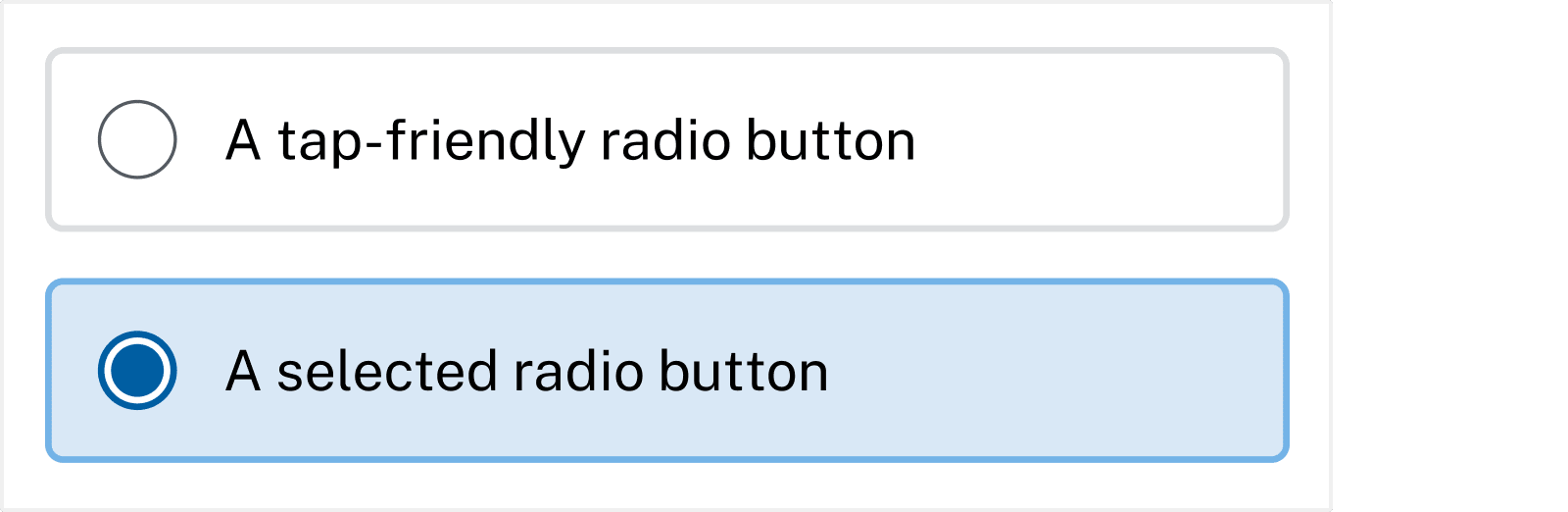 Screenshot of the new Radio Checkbox Tile component variant